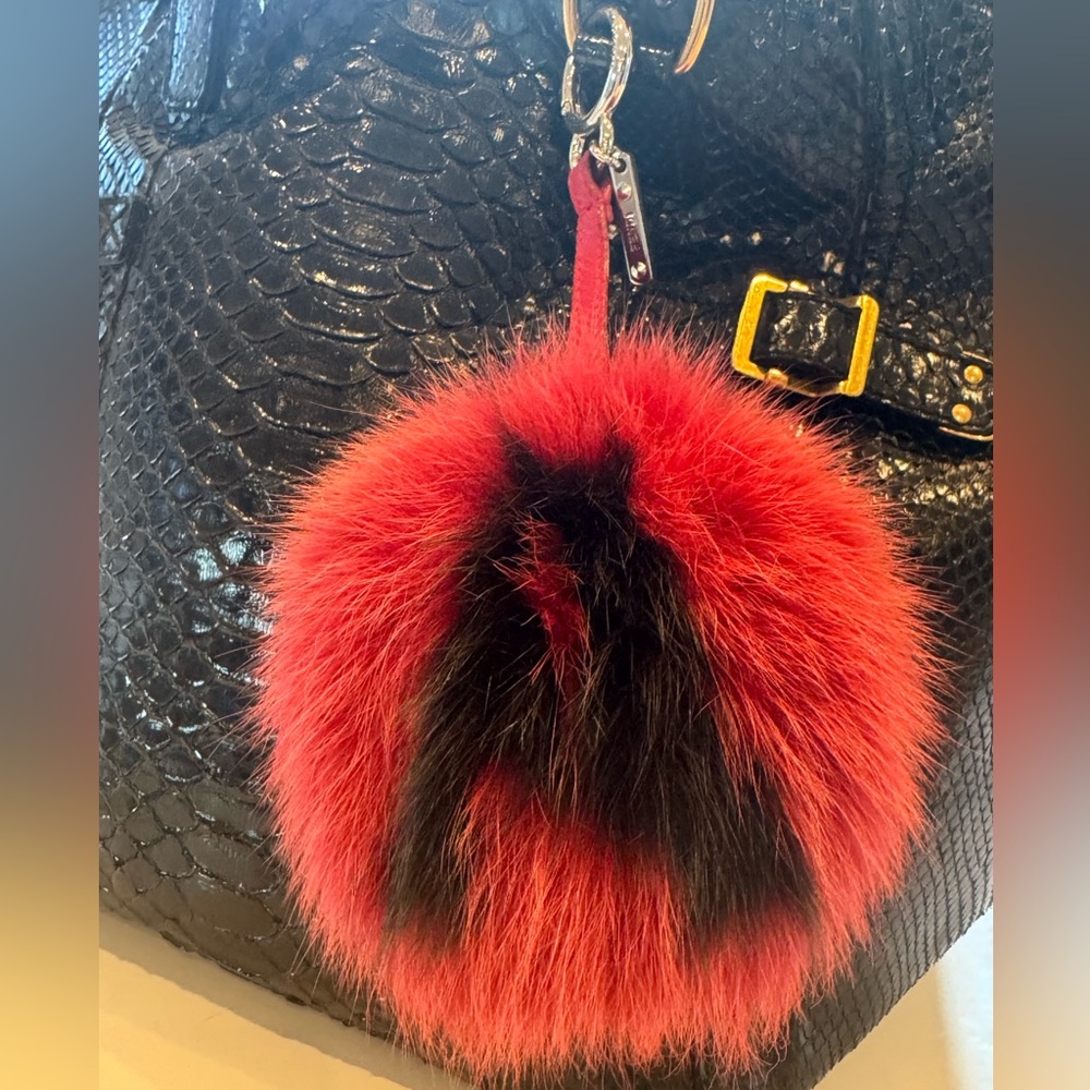 Fendi Red Fox bag charm with letter A in black
Original box, tags and dust bag